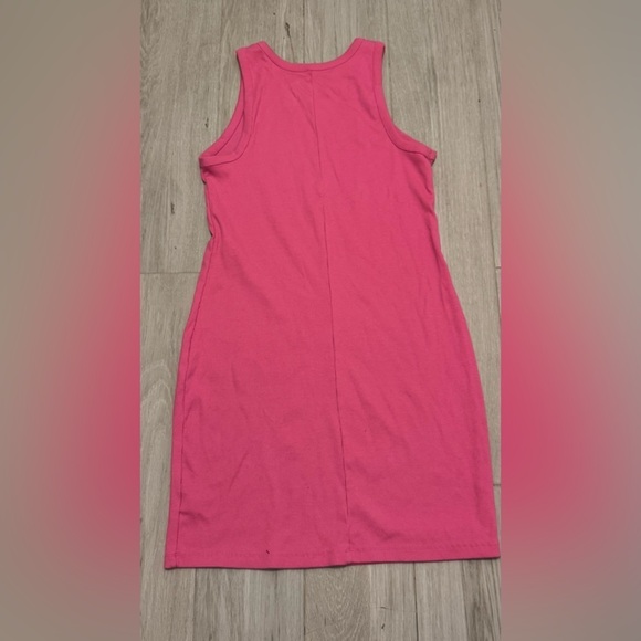Pink Sleeveless Ribbed Dress - Picture 3 of 4